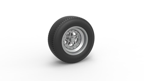 3D printable Diecast Front wheel from Sprint car Scale 1:25