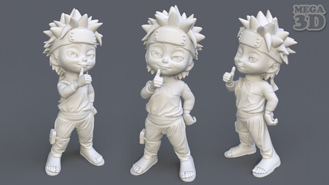 Cute Chibi Naruto 3D print model