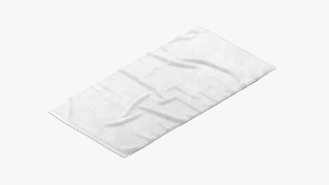 White Bath Towel - flat crumpled beach pool jack-towel