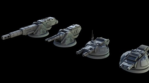 Sci-Fi Turret and Gun Pack (Middle Battery)