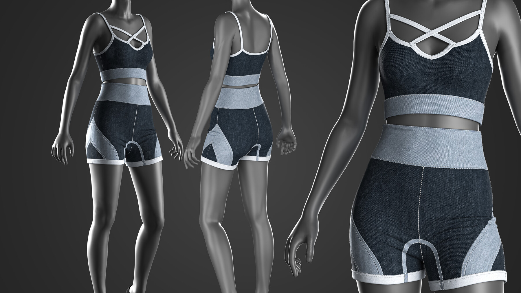 Making sport bra in Marvelous Designer Timelapse 
