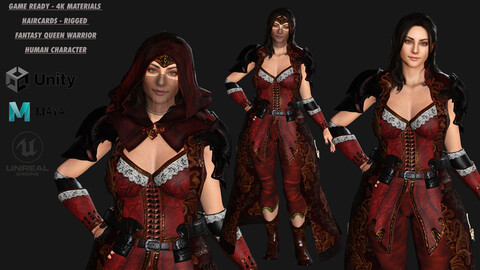 AAA 3D FANTASY FEMALE CHARACTER - THE QUEEN WARRIOR  05