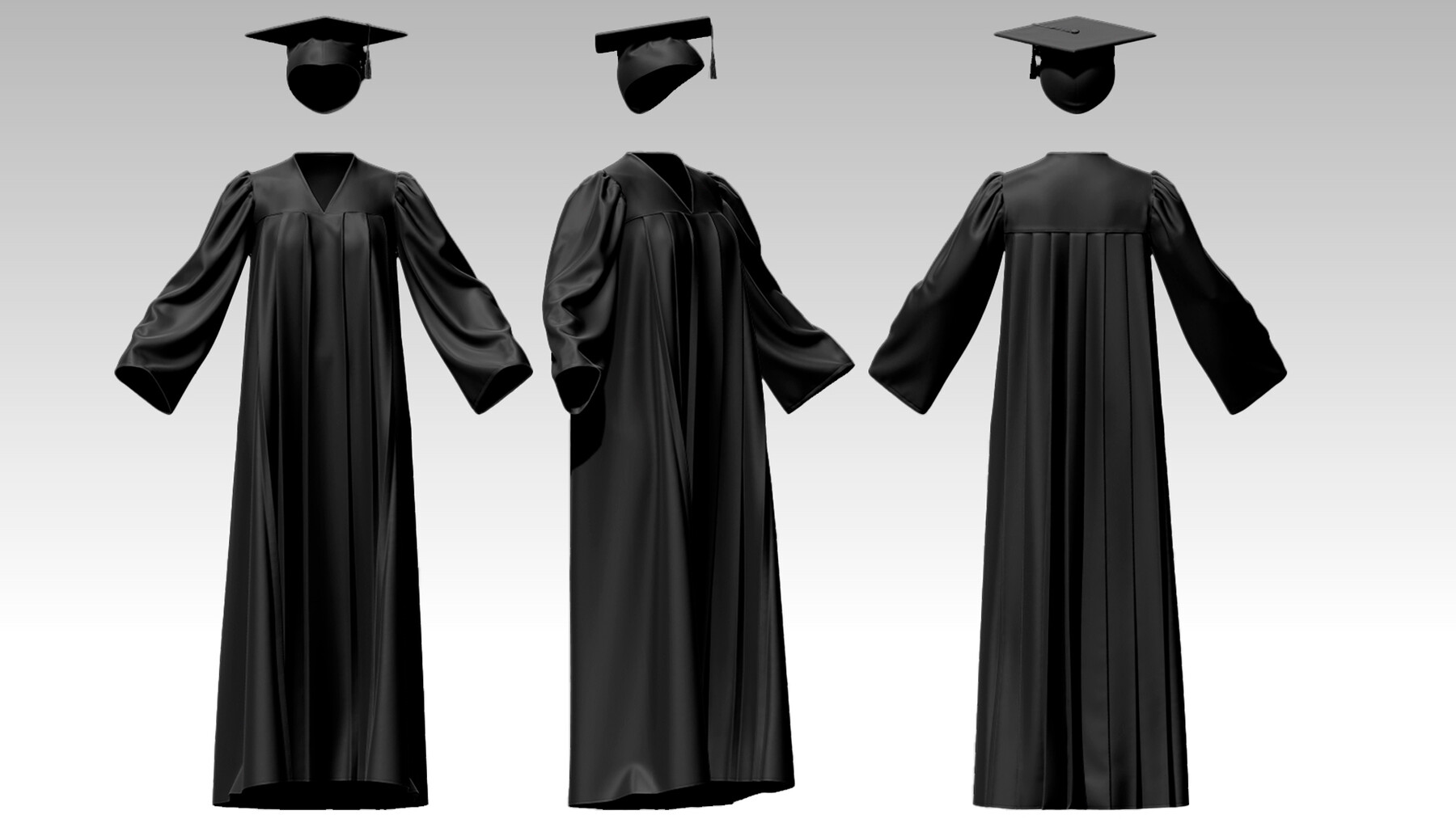 Amazon.com: 1 Set black hat caps and gowns graduation robe cap n gown  graduation cap graduation gowns for adults cap and gown black doctoral graduation  gown American style Souvenir Metal : Clothing,