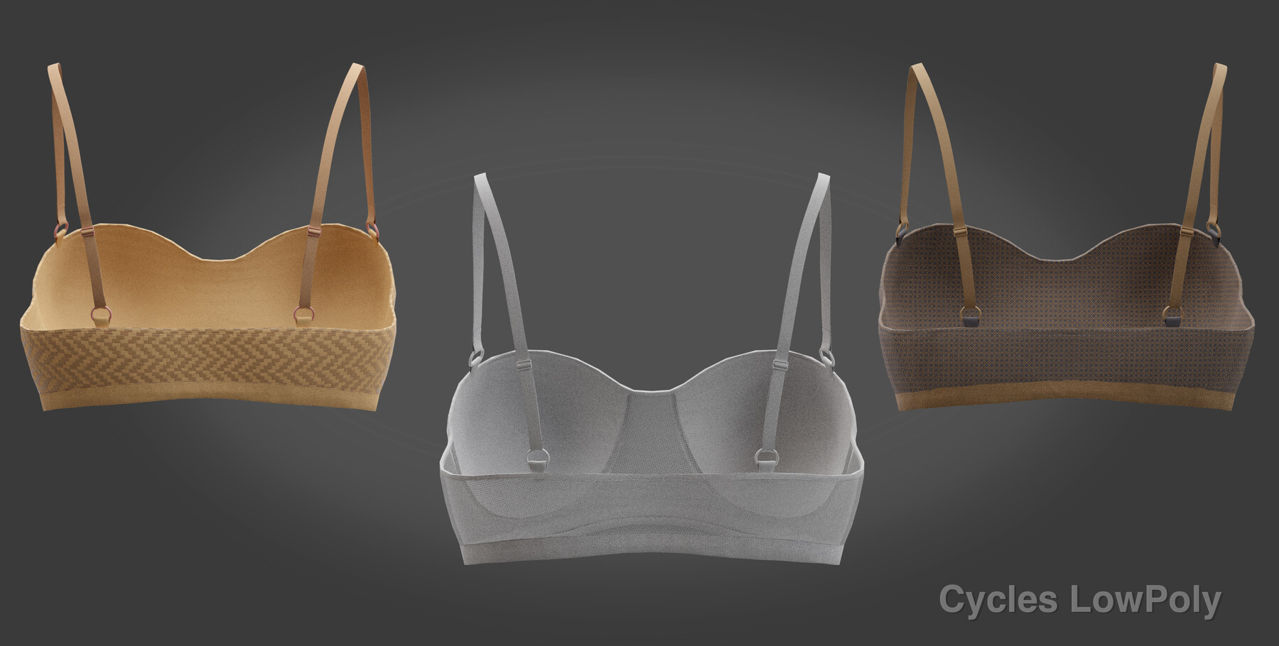 Female Underwear Low-Poly Customized colors