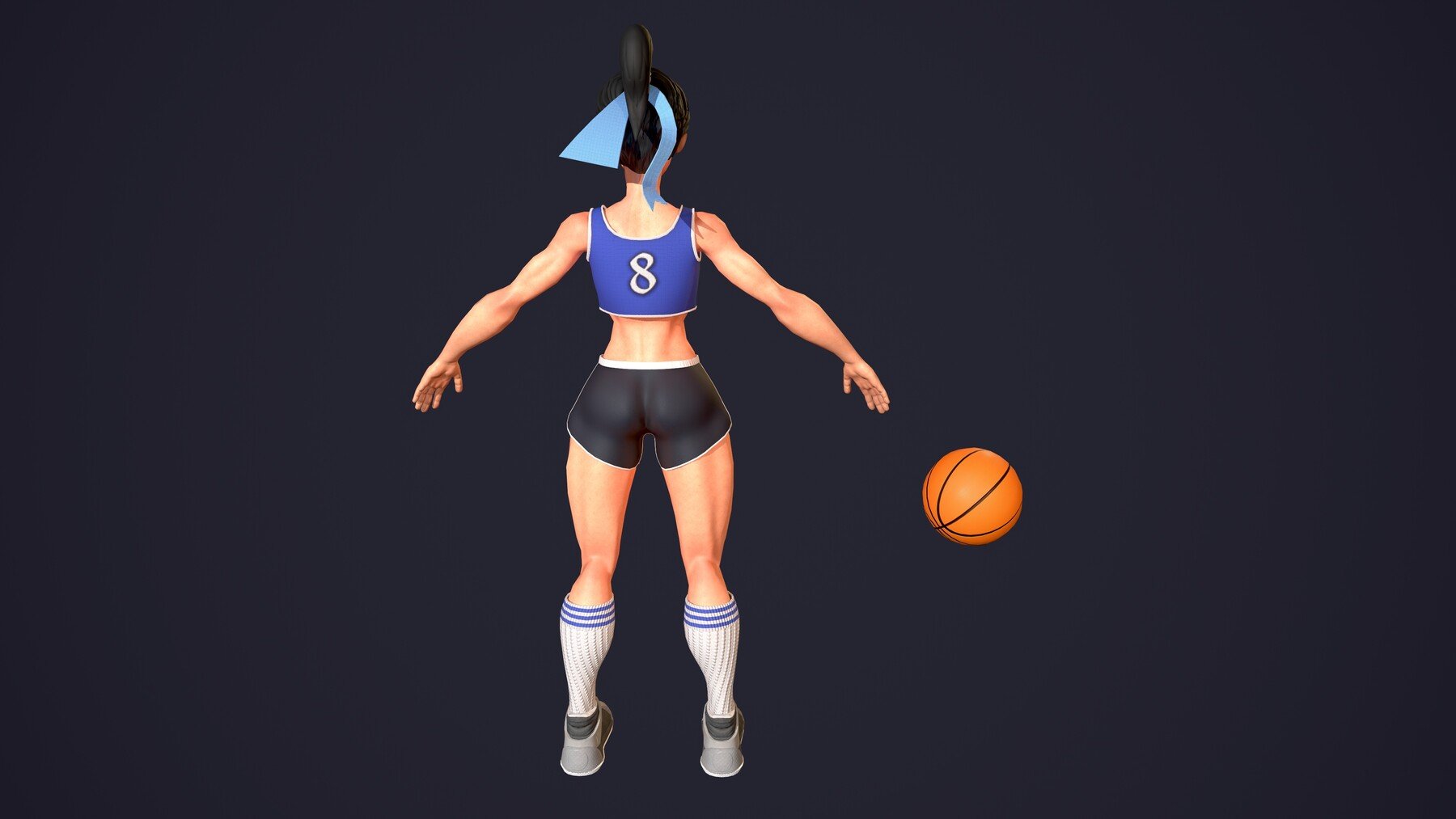 Artstation Basketball Girl Low Poly 3d Model Game Assets