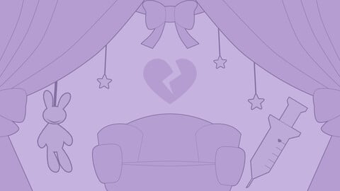 Animated overlay [Kawaii room 2collar] Background/OBS/SLOBS/Youtuber/Streamer/Vtuber Assets