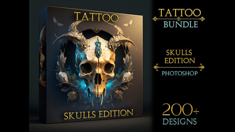 Skull tattoo bundle | Tattoo flash | Procreate skull | Photoshop | Procreate tattoo | Procreate flash