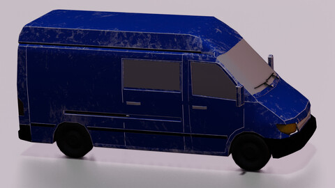 Blue van 3d model