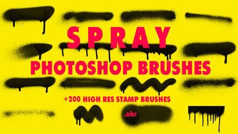 +200 Spray Photoshop Brushes