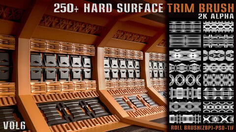 250+ Hard Surface Trim Brush - Vol6