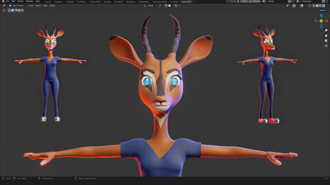Antelope Nurse - 3D Modeling - Blender