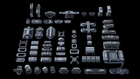 Sci-Fi KitBash and Props Pack (Part four)