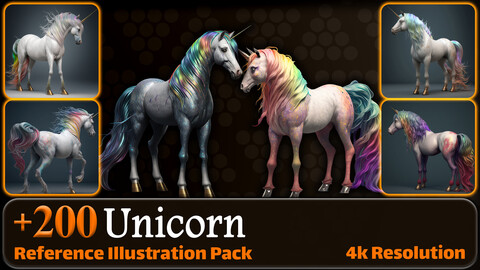 200 Unicorn Reference Pack | 4K | v.16