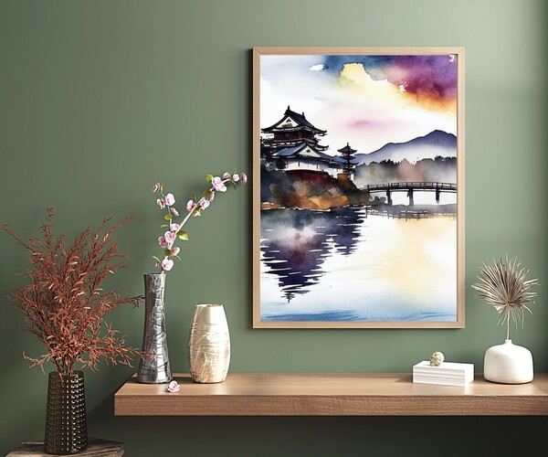 ArtStation - Asian Art, Elegant Japan Art, Chinese watercolor painting ...