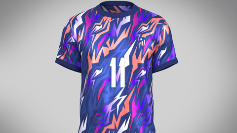 ArtStation - Soccer Blue And Orange Sports Jersey Player-11