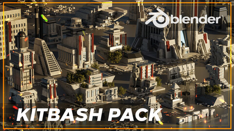 Destopian city | Brutalism | Kitbash Asset Pack