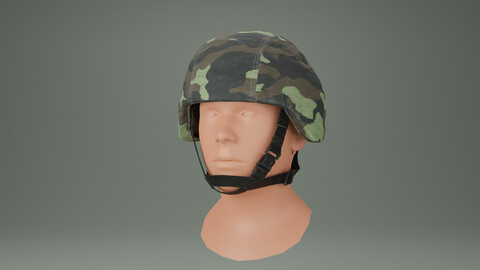 helmet with cover Low-poly 3D model