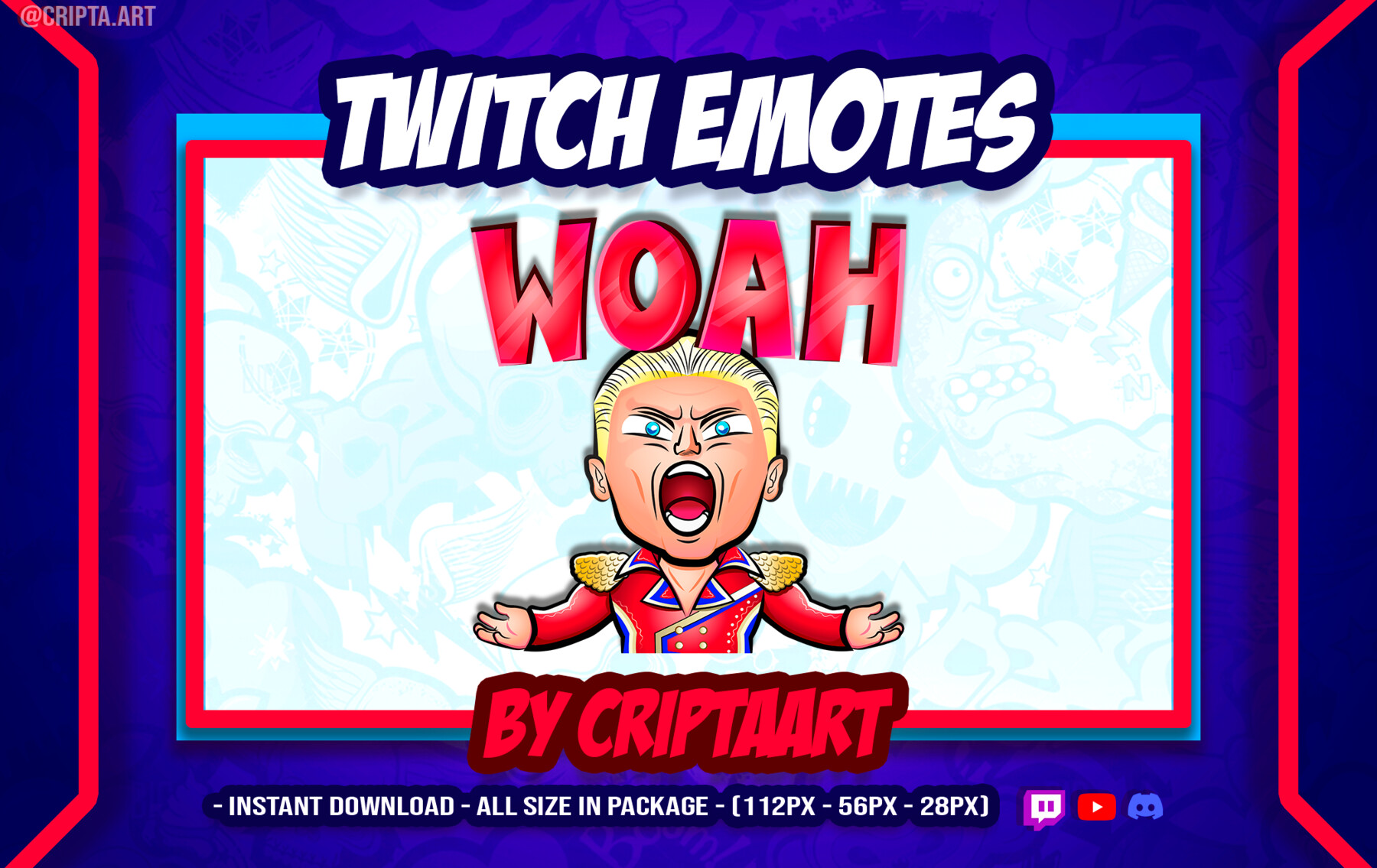 ArtStation - WWE Emote / Cody Rhodes Emote / Woah / Lucha Libre ...