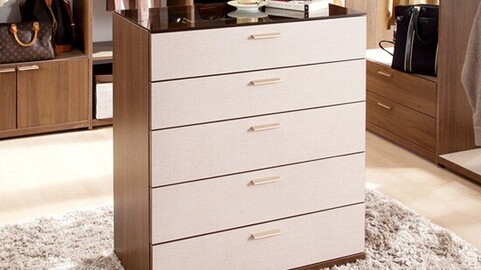 The Cream Dressing Room Island 5-Drawer Chest