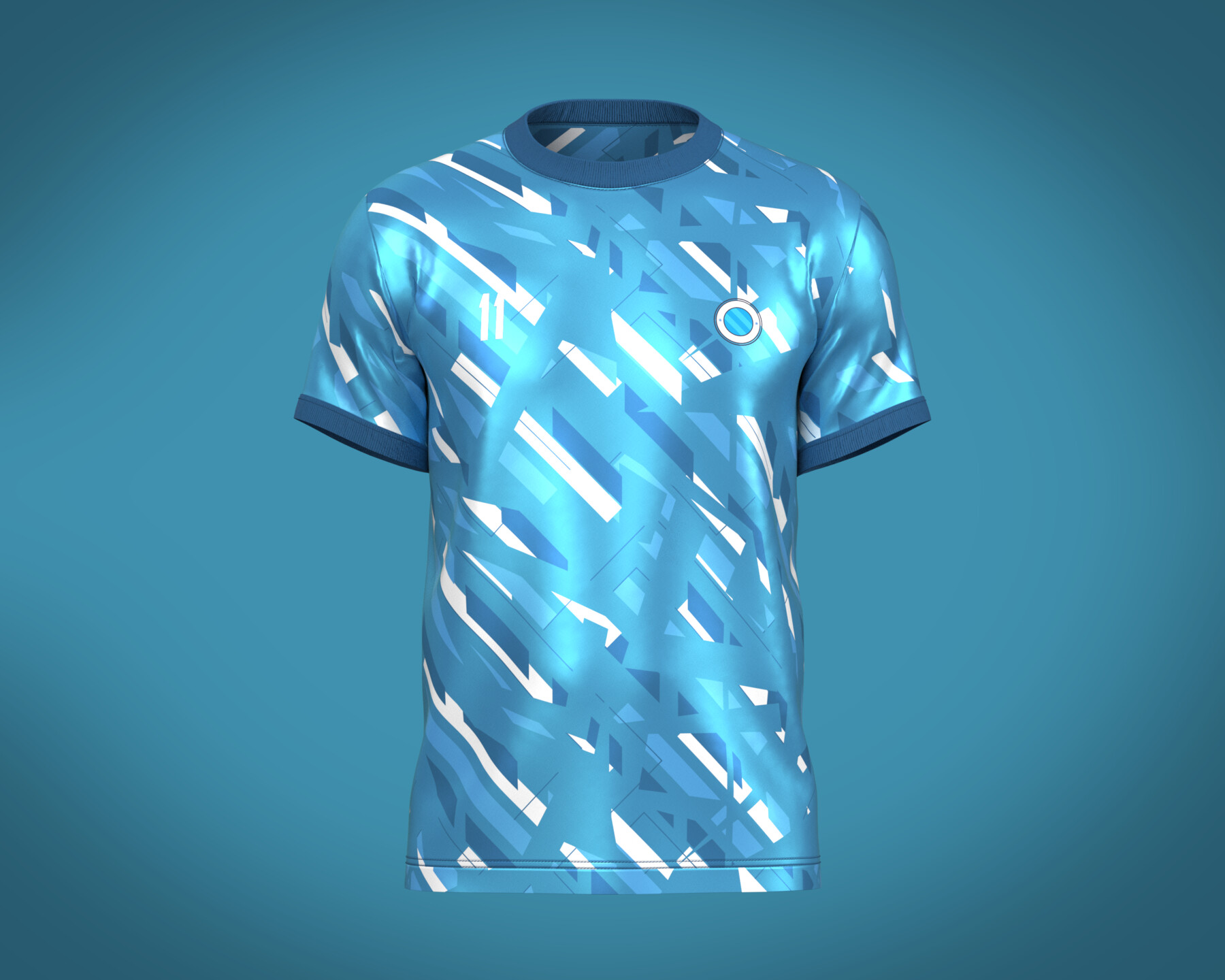 ArtStation - Soccer Football Sky Blue with white color Jersey Player-11
