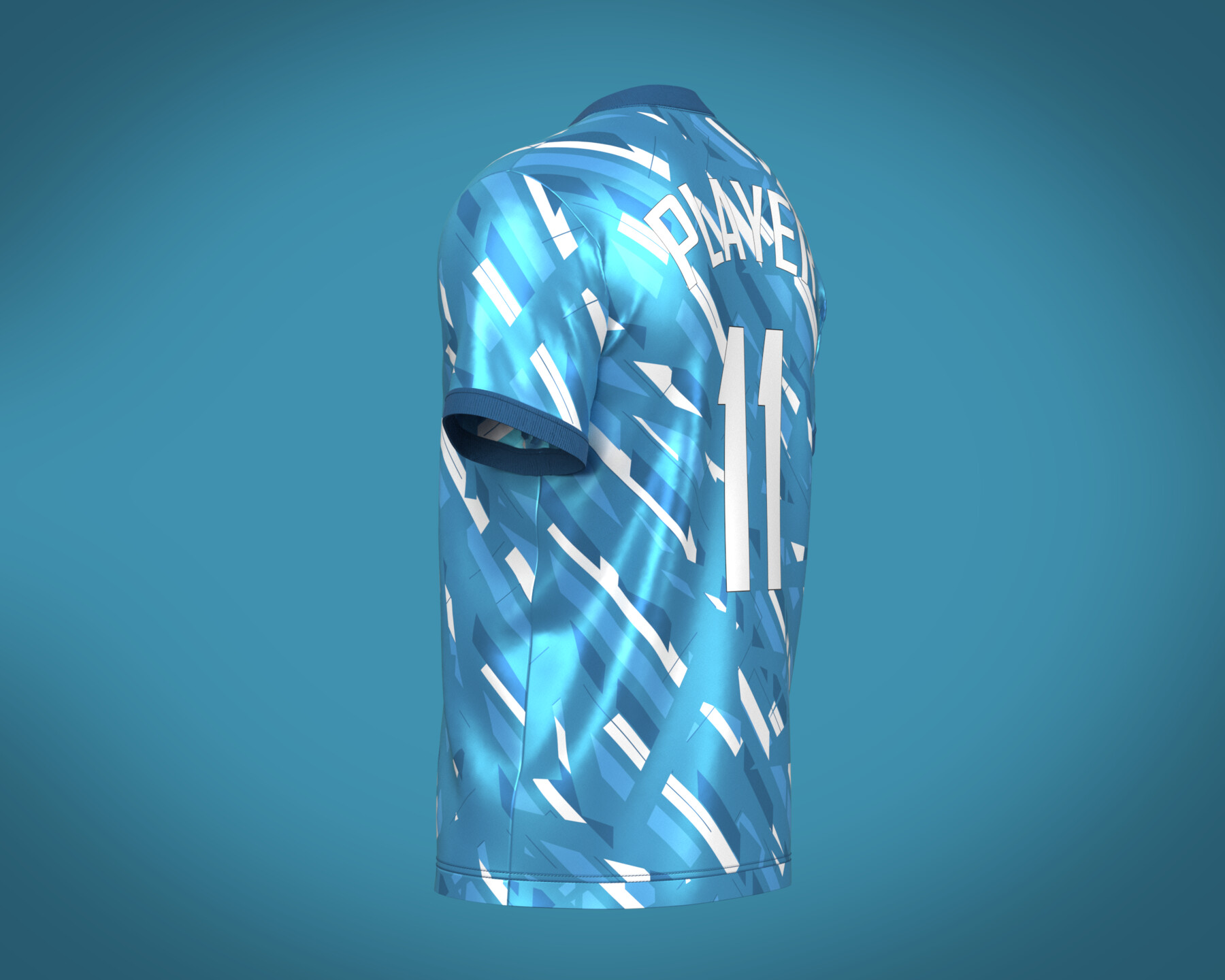 ArtStation - Soccer Football Sky Blue with white color Jersey Player-11