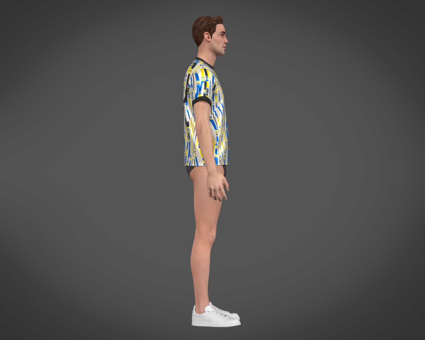 ArtStation - Soccer Football Black and White with Yellow Jersey Player-11