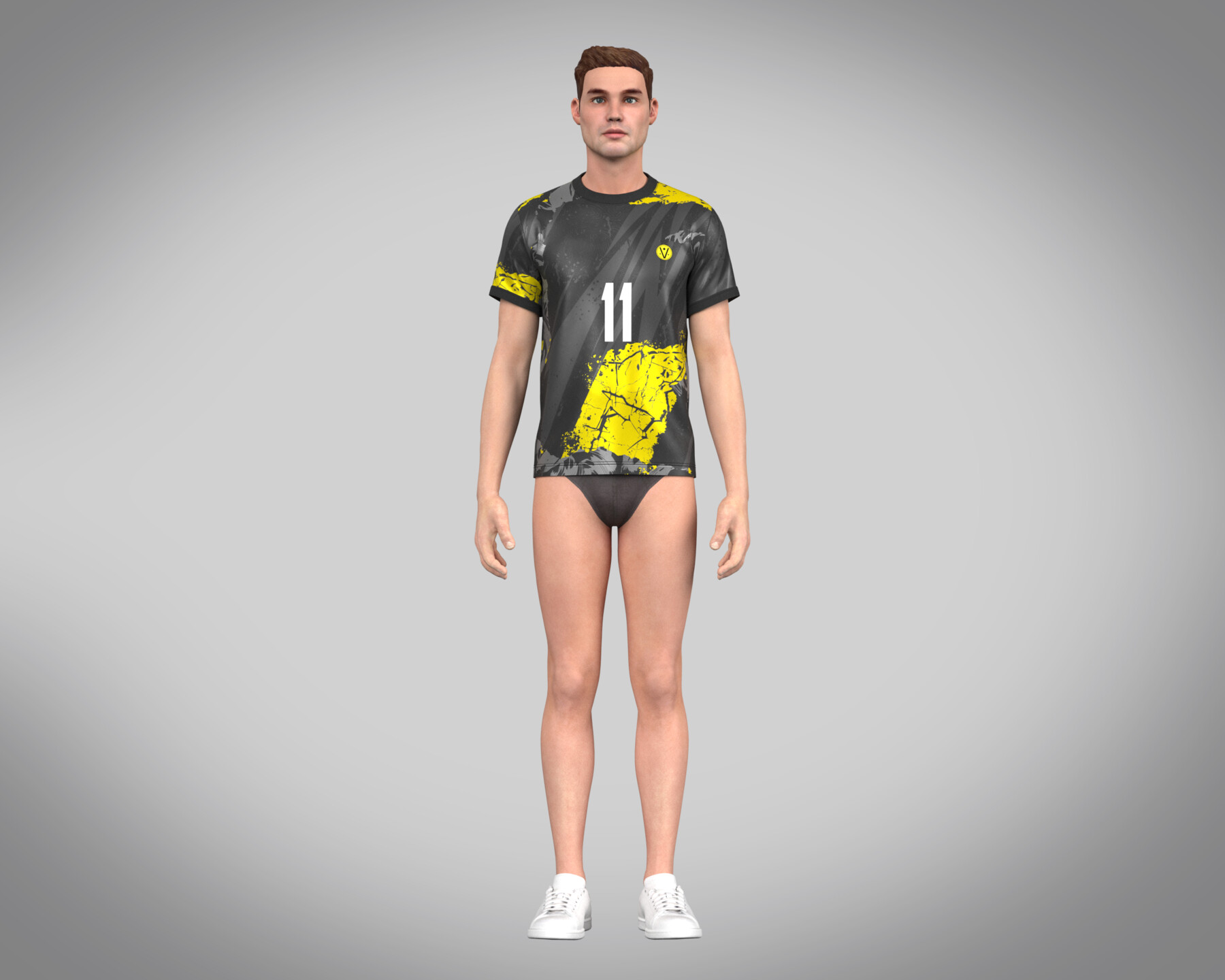 ArtStation - Soccer Football White with Multi colors Jersey Player-11