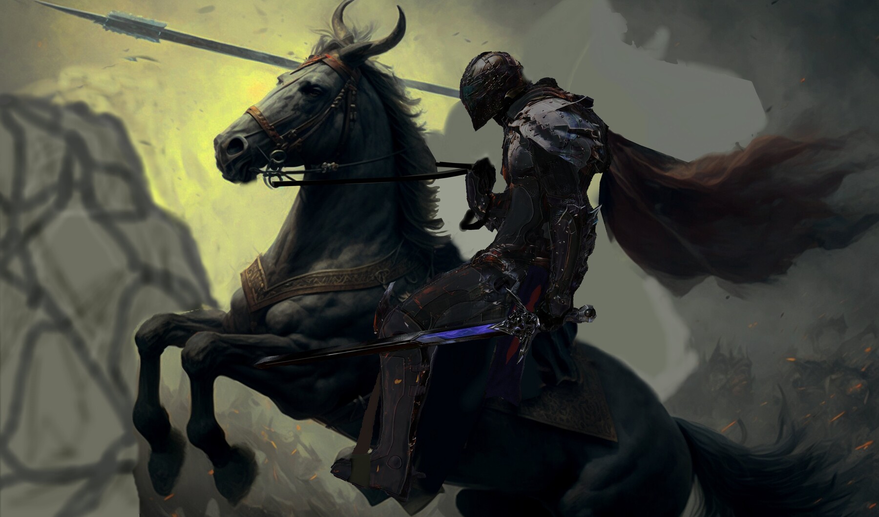 knight on horseback artwork