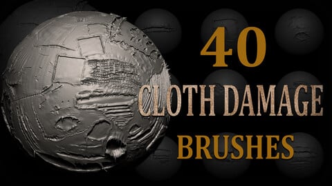 40 Cloth Damage Brush + Alphas