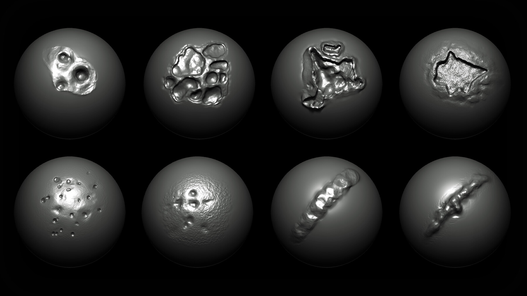 ArtStation Zbrush + Blender 40 Metal Damage Brushes Brushes