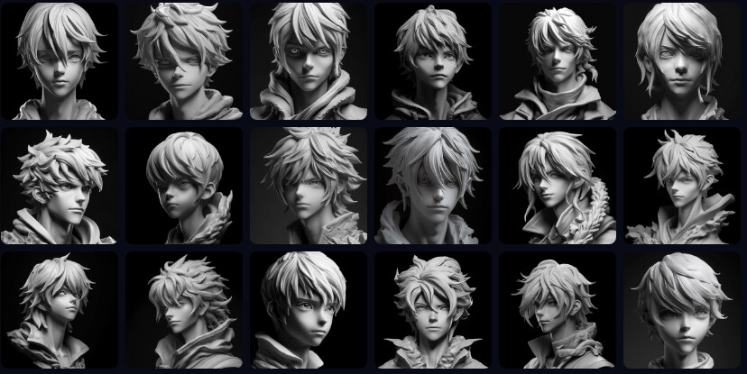 Artstation 300 Anime Boy Head Sculpt 4k Vol01 Artworks 9915