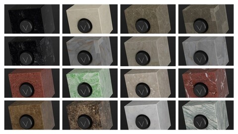 35 marble C4D Vray material rendering materials and model preset package