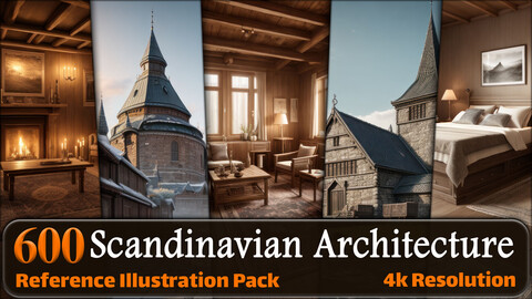 600 Scandinavian Architecture | City - Interior - Exterior Reference Pack | 4K | v.13