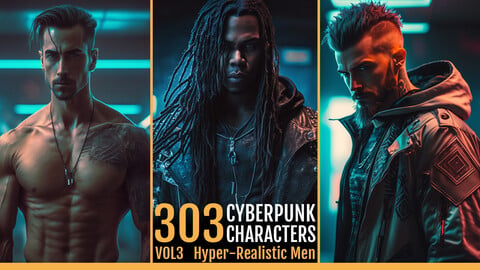 303 Cyberpunk Character VOL3 [Hyper-Realistic men]