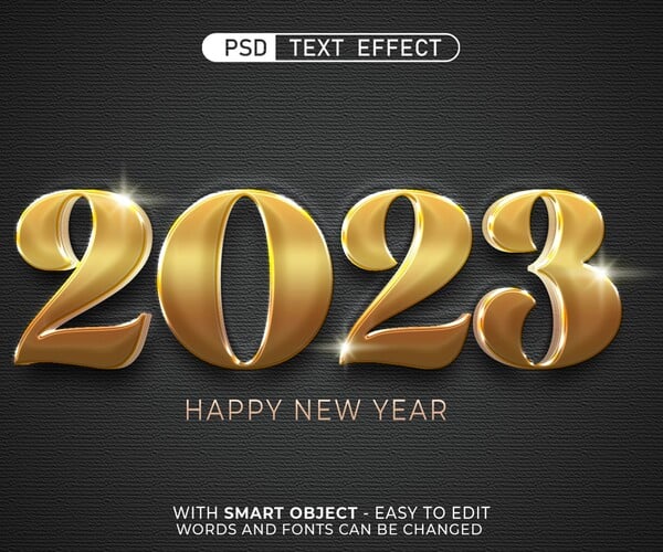 ArtStation - 2023 PSD fully editable text effect. Layer style PSD ...