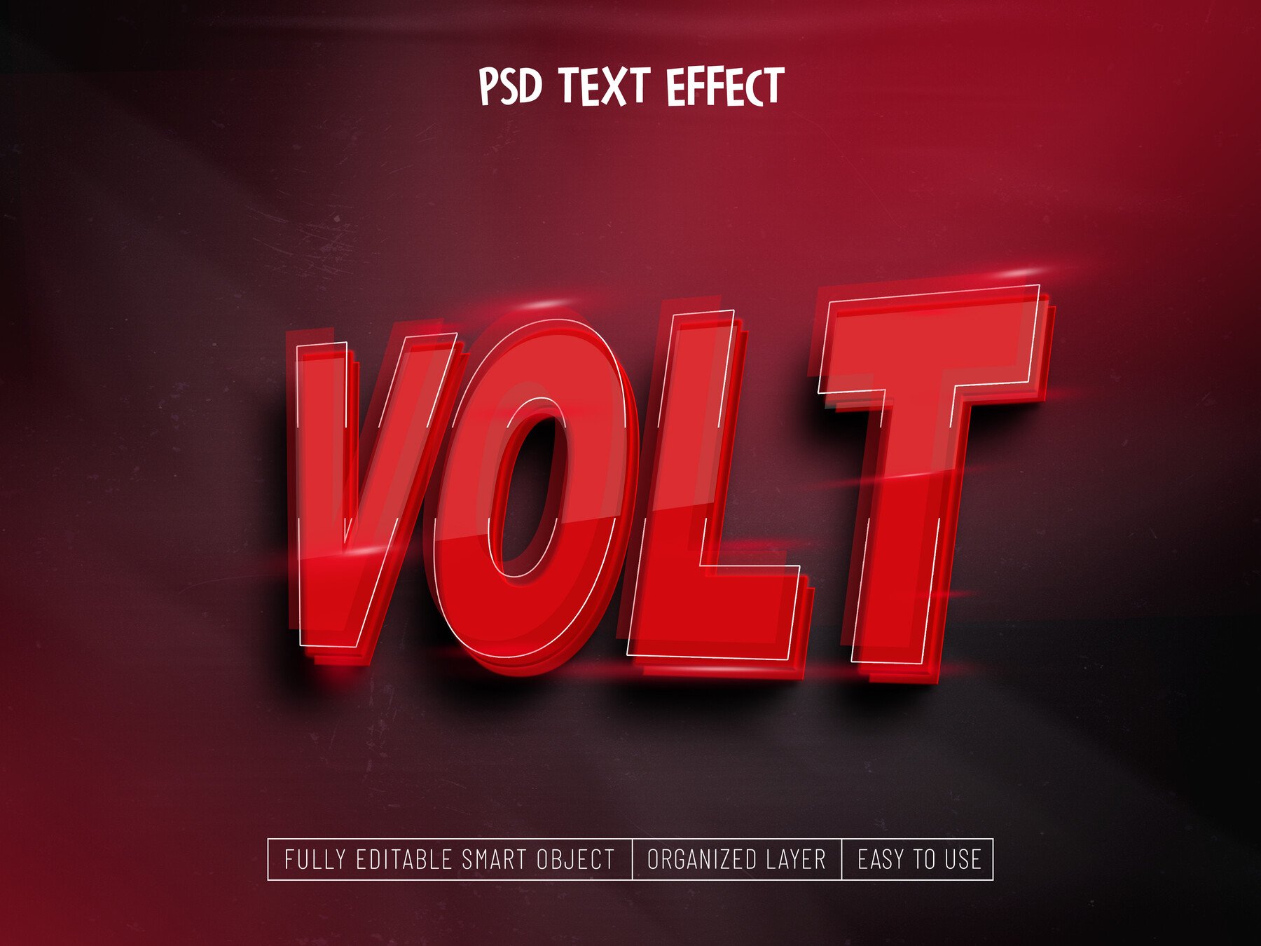 ArtStation - Volt PSD fully editable text effect. Layer style PSD