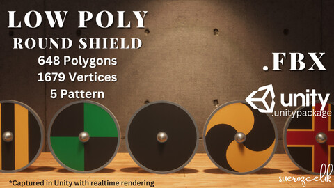 Low Poly Round Shield