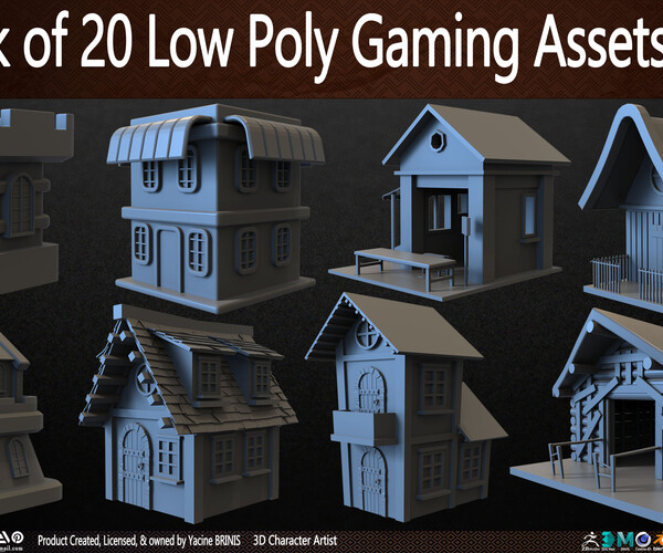 ArtStation - Pack Of 20 Low Poly Gaming Assets Vol 01 | Game Assets