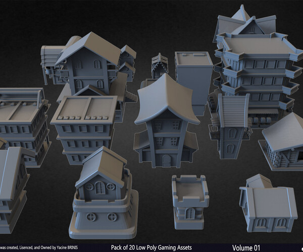 ArtStation - Pack of 20 Low Poly Gaming Assets Vol 01 | Game Assets
