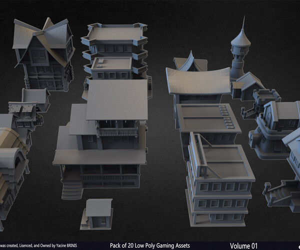 ArtStation - Pack of 20 Low Poly Gaming Assets Vol 01 | Game Assets