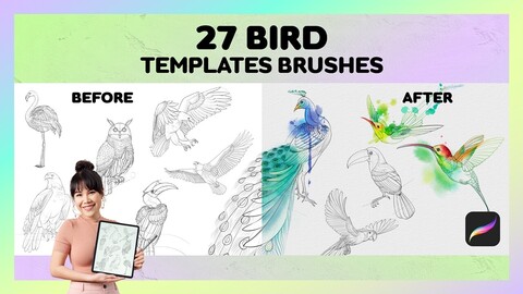 Bird Procreate Brush | 27 Bird Brushes for Procreate