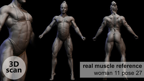 3D scan real muscleanatomy Woman 11 pose 27