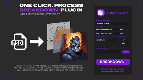 BreakDown [PS] PLUGIN for one click Process showcase Animation