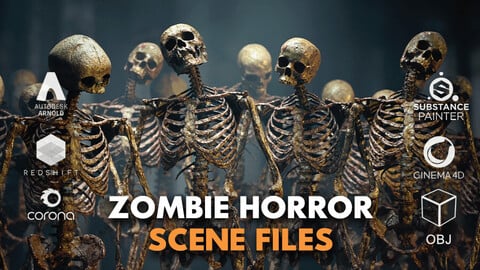 Zombie Skeleton Horror Scene Files
