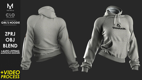 Girl's Hoodie - Marvelous / CLO Project file +Video Process