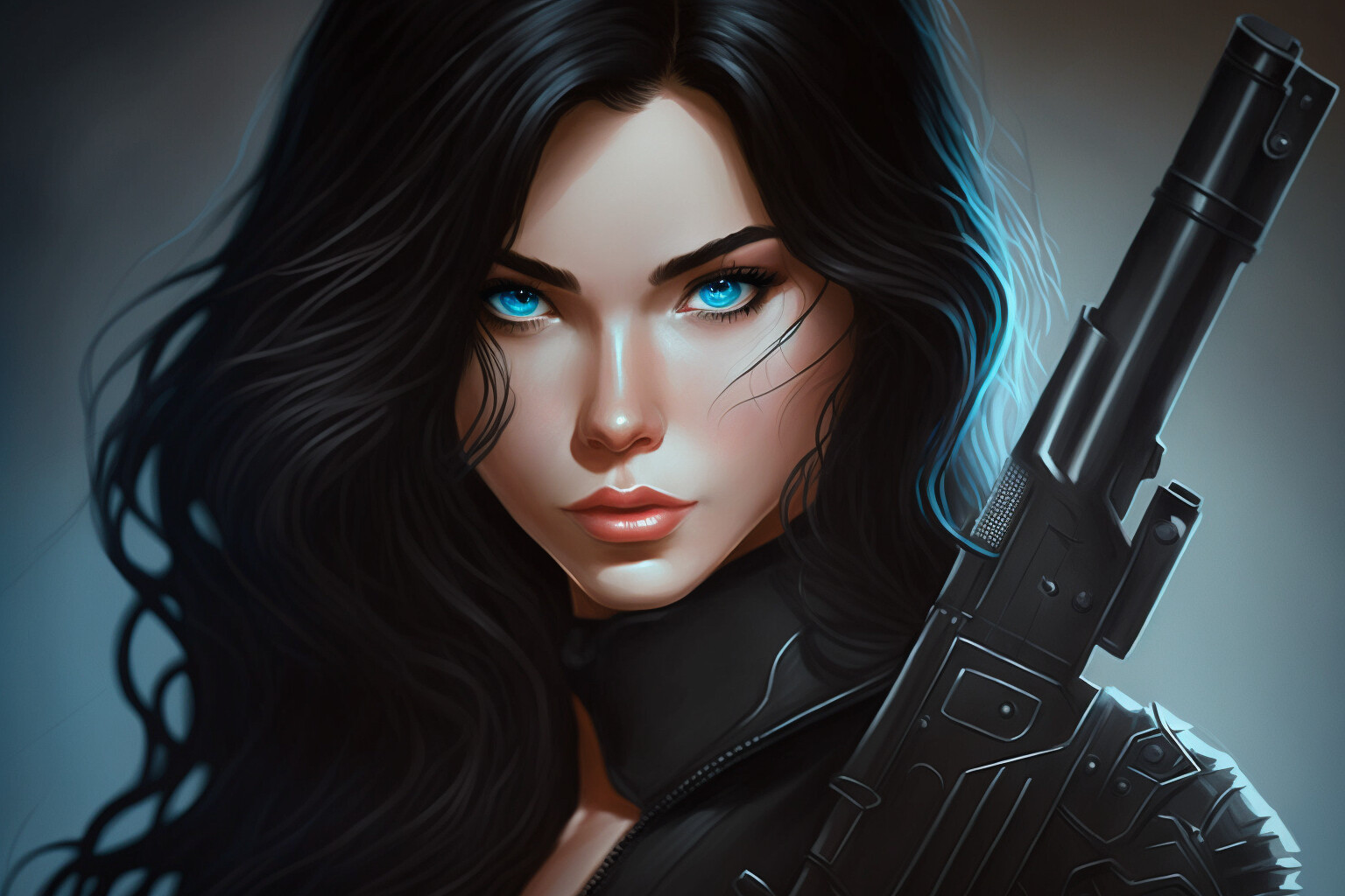 ArtStation - Beautiful woman holding a gun | Artworks