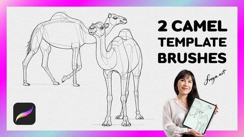 Procreate Camel Stamp | 2 Template Procreate Brushes