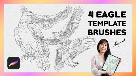 Procreate Eagle Stamp | 4 Template Procreate Brushes