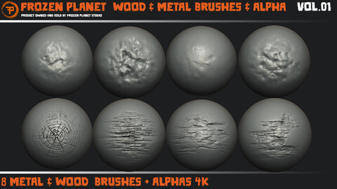 Frozen Planet Wood & Metal Brushes & Alpha Vol 01