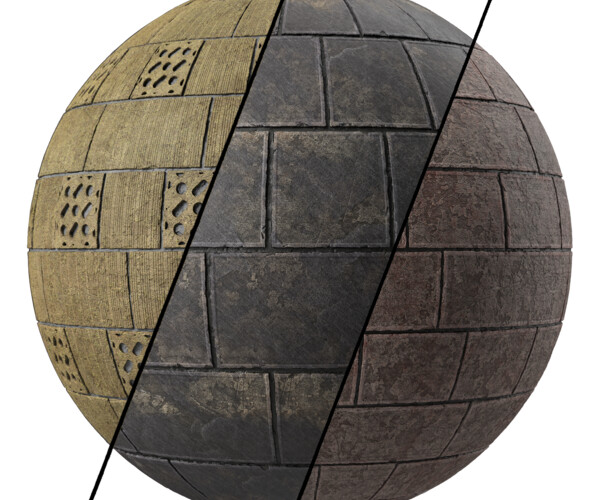 ArtStation - Stone Wall Materials 34- Concrete Stone walls By mossy Pbr ...